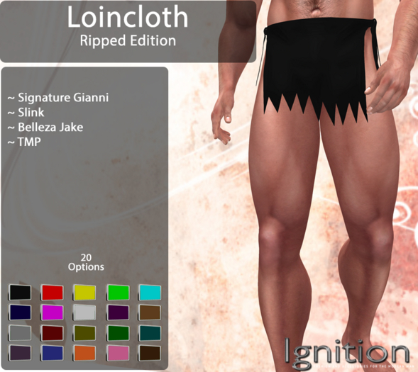 Second Life Marketplace Ignition Ripped Loincloth